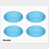 Blauw Kerstmis Ovaal Stickers (Vel)
