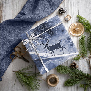 Blauw Kerstpatroon#13 ID1009 Cadeaupapier