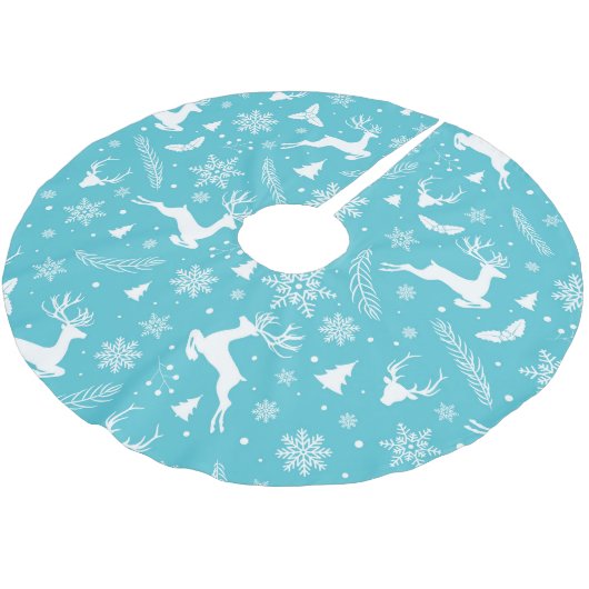 Blauw kerstpatroon kerstboom rok (Gekanteld)