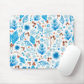 Blauw kerstpatroon muismat