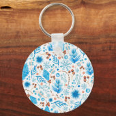 Blauw kerstpatroon sleutelhanger (Voorkant)