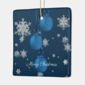 Blauw kerstsieraardenkeramisch Ornament (Links)
