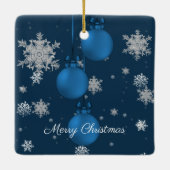 Blauw kerstsieraardenkeramisch Ornament (Achterkant)