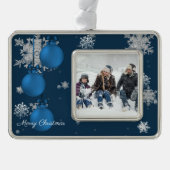 Blauw kerstsierfeestdag Ornament (Voorkant)