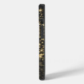 Blauw kerstthema met gouden kerstboom Case-Mate iPhone case (Achterkant / Links)