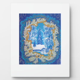  blauw kerstwinterWonderland Fotoplaat