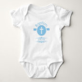 , blauw kind van God Baptisme Romper (Voorkant)