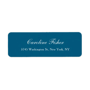 Blauw Klassiek Handschrift Plain Simple Mailing Etiket
