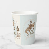 Blauw Klein Buckaroo Western 1e Verjaardag Papieren Bekers (Achterkant)