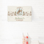  Blauw Klein Buckaroo Western 1e Verjaardag Spandoek (Insitu)