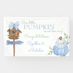Blauw Klein Pompelmoespatch Jongens Babyshower Spandoek