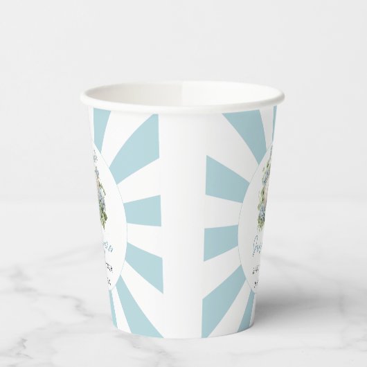 Blauw klein pompoen jongen baby shower papieren be papieren bekers (Links)