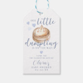 Blauw Kleine Dumpling Jongen Baby Shower Bedankt G Cadeaulabel (Voorkant)