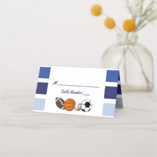 Blauw Kleur Blok Sport Party Plaatskaarten
