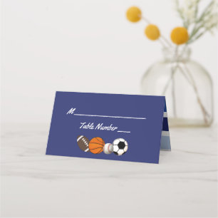 Blauw Kleur Blok Sport Party Plaatskaarten