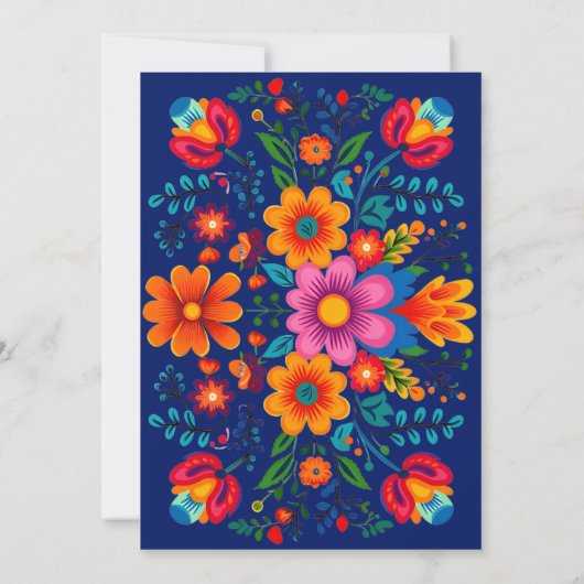 Blauw Kleurrijke Mexicaanse Fiesta Bachelorette Pa Kaart (Achterkant)