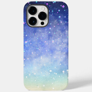 Blauw Kleurrijke Moderne Waterverf Kunst Sterrenna Case-Mate iPhone 14 Pro Max Hoesje