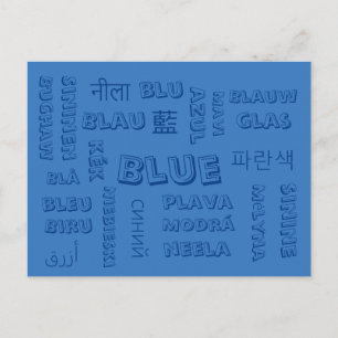 Blauw - Kleurtalen op Briefkaarten