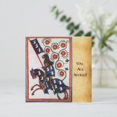 BLAUW KNIGHT OP HET MIDDELGROTE PARCHMENT VAN DE H KAART (Staand voorkant)