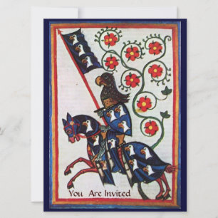 BLAUW KNIGHT OP HET MIDDELGROTE PARCHMENT VAN DE H KAART