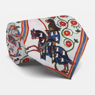 BLAUW KNIGHT OP HORSEBACK Medieval Miniatuur Stropdas