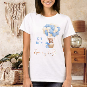 Blauw Knuffelbeer Oh Jongen Ballonnen Mama Wordt B T-shirt