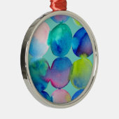 Blauw koele aquarel abstracte kunst metalen ornament (Rechts)