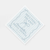 Blauw kokette strik pastel bruids-shower tafeldeco servet (Hoek)