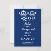 Blauw Koninklijk Huwelijk RSVP (Voorkant)
