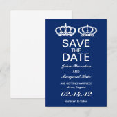 Blauw Koninklijk Koppel Bewaar de Datum Save The Date (Voorkant / Achterkant)