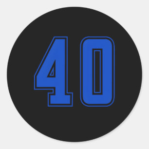 Blauw Koninklijk Nummer 40 Team Junior Sport Genum Ronde Sticker