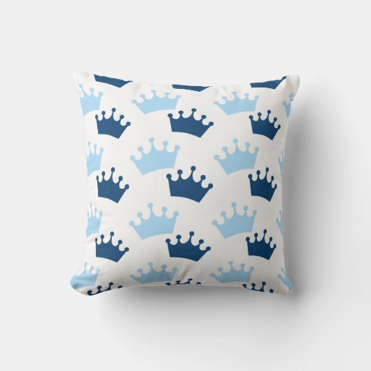 Blauw Koninklijke Kroon Sprookje Prins Verhalenboe Kussen (Voorkant)