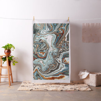 Blauw Koper Marmer Geode Stroom Stof