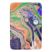 Blauw, koraal en groen gekleurd gekleurd en vloeib badmat (Voorkant Verticaal)