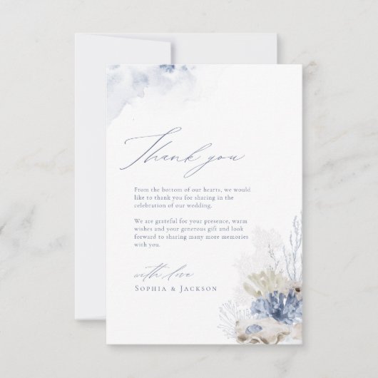 Blauw koraal en zeeschildpadstrand bedankt (Voorkant)