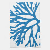 blauw koraalsilhouet theedoek (Verticaal)
