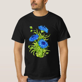 Blauw Korenbloem Botanisch Bloem Natuur T-shirt