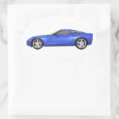 Blauw korvet: ovale sticker (Tas)