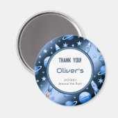 Blauw Kosmisch Avontuur Hemels Patroon Magneet (Voorkant / Achterkant)