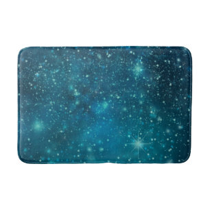 Blauw Kosmische Sterrenhemel Badmat