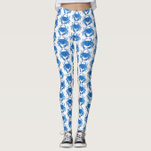 Blauw Krab Desen Leggings (Voorkant)