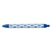 Blauw krabpatroon zwarte inkt pen (Voorkant)