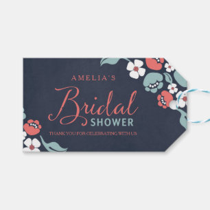Blauw krijtbord Bloemen Vrijgezellenfeest Gift Lab Cadeaulabel