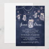 Blauw Krijtbord Mason Jar bruiloft uitnodiging (Voorkant / Achterkant)