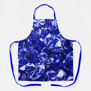 Blauw Kristal Diamant Harten Schort