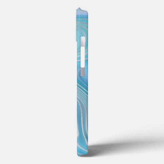Blauw kristal marmer Iridescent Agate Case-Mate iPhone Case (Achterkant / Links)