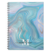 Blauw kristal marmer Iridescent Agate Notitieboek (Voorkant)