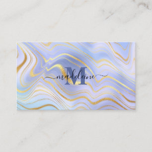 Blauw Kristal marmer Iridescent Agate Visitekaartj Visitekaartje