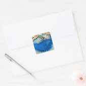 blauw kristal vierkante sticker (Envelop)