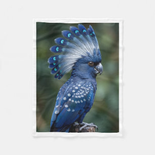 Blauw Kroon Exotische Vogel Dekbed Fleece Deken